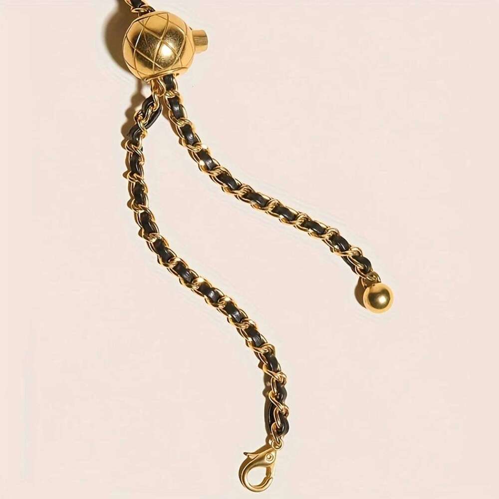 Fashion Women Check Pattern Chain Leather Chain Shoulder Strap Women's Crossbody Wallet Fashion Bag Detachable Play Waist Belt