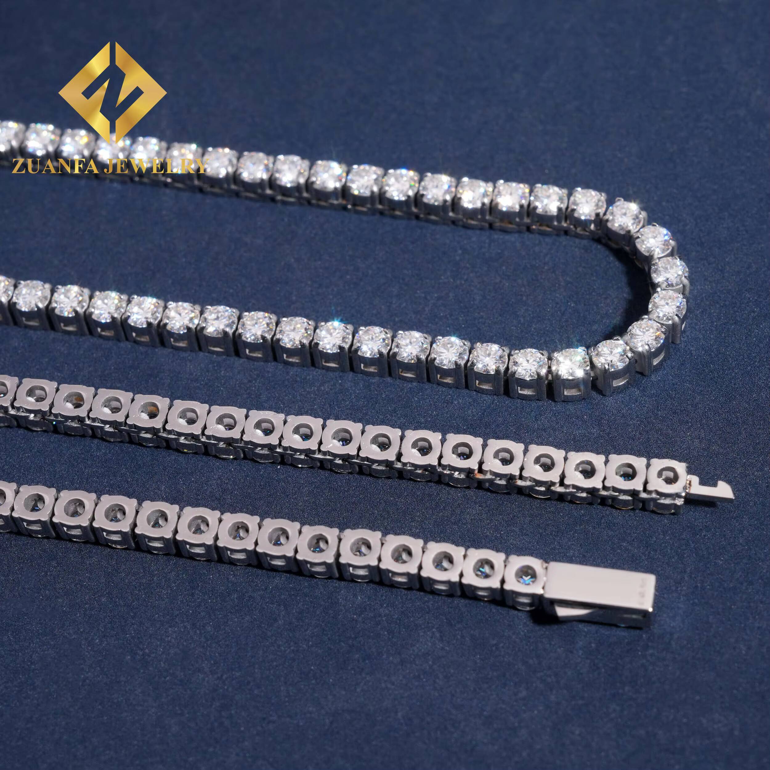 Hot Sale No Tarnish Stainless Steel 4mm Moissanite Diamond Pass Diamond Tester Tennis Chain Bracelet