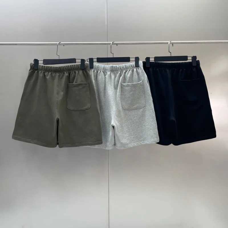 FW24 Trendy Brand Double Line Mens Terry Shorts Classic Design Arch Print Letter Shorts High Street Couple Loose Casual Shorts Y250814