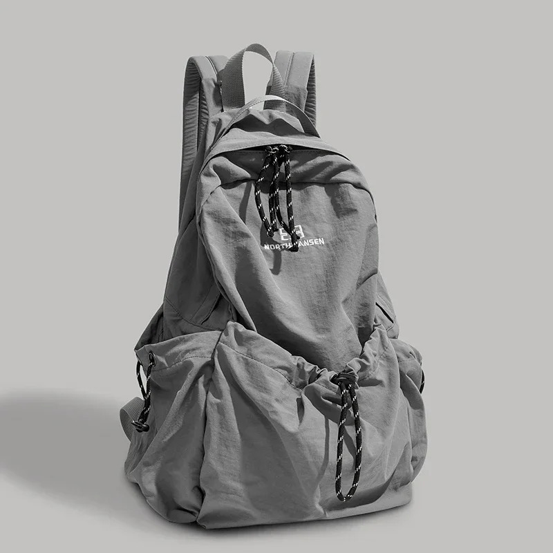 Nylon Solid Color Large Capacity Backpack Soft Versatile Bags Female High Quality Air Cushion Strap Soft Casual Backpack 250809