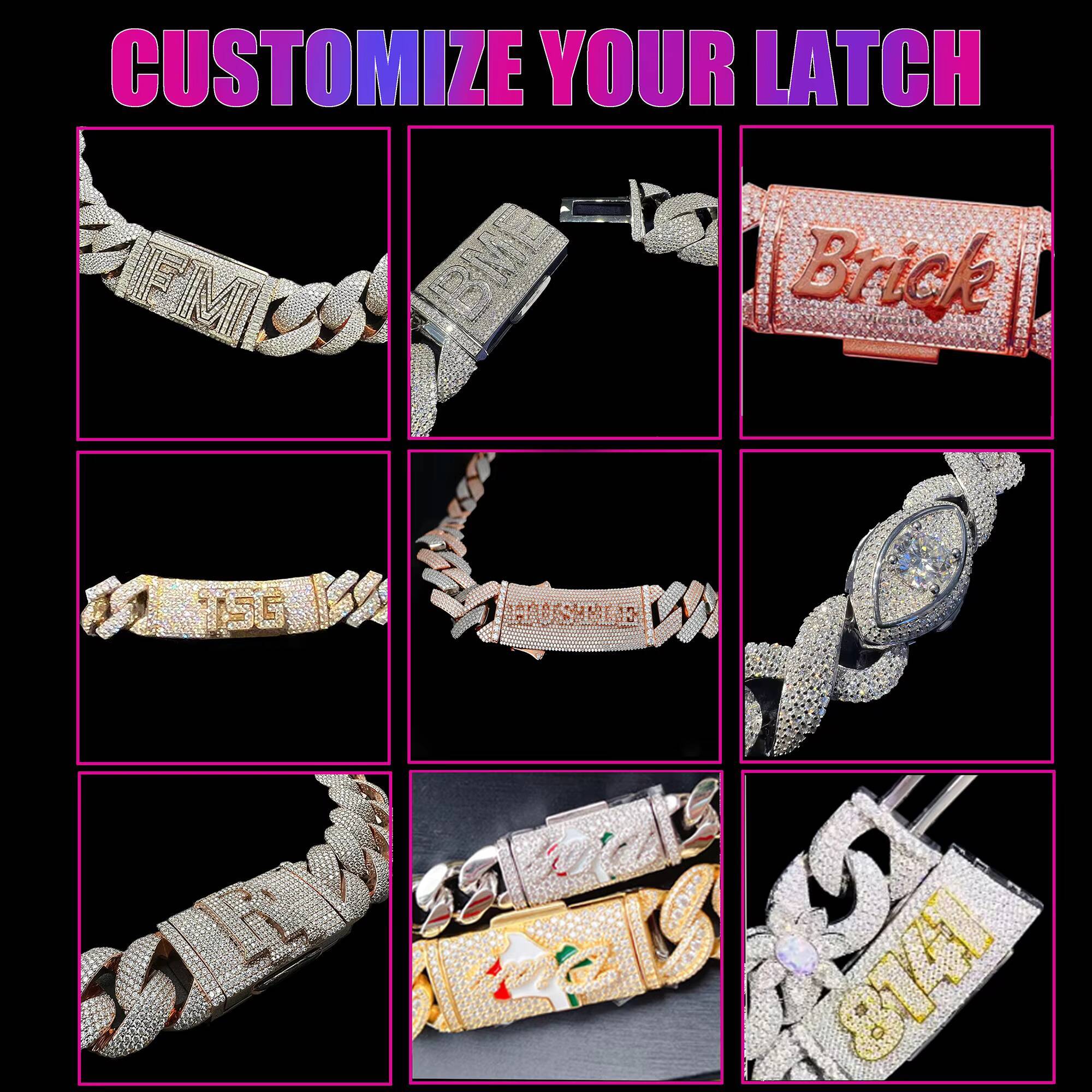 Fast Shipping 18MM 18 VVS Moissanite Cuban Link Necklace 925 Sterling Silver Moissanite Chain Cuban Link Chain