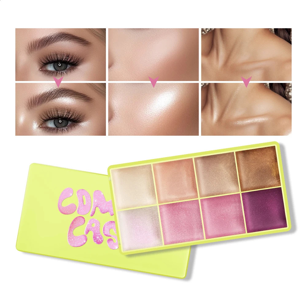 High Gloss Cement Case Cream Palette Set Makeup Matte Shimmer Finishes with Pink Brown Nude Tones Long-Lasting Curve Case 250814