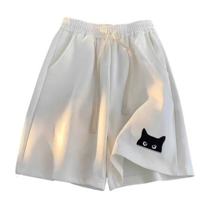 Temperament New Unbranded Minimalist Trend Black Cat Print Casual Shorts For Women Lazy And Versatile Fashion Y250814