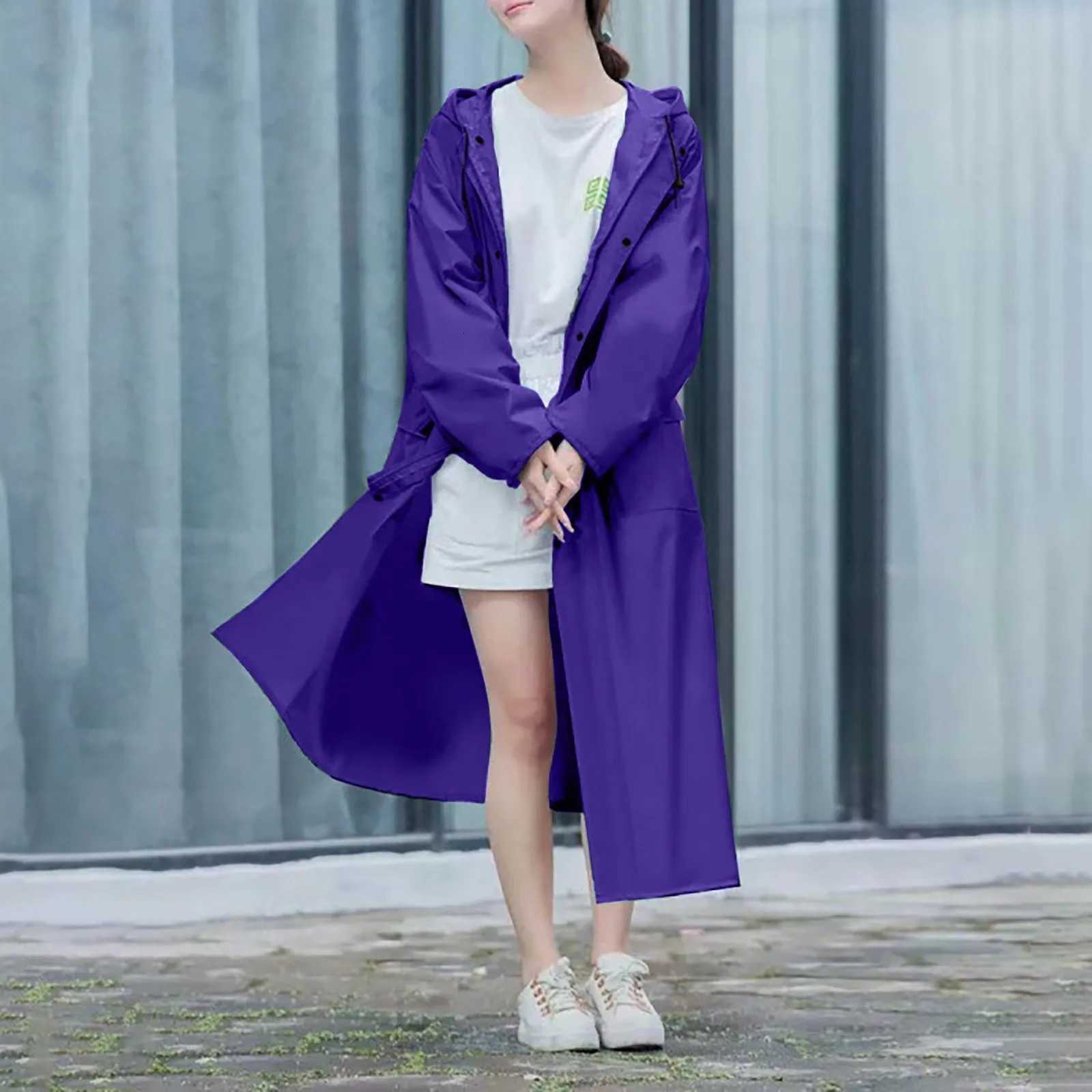 Unisex Waterproof Long Raincoat Waterproof Hooded EVA Rain Men Poncho Outdoor Hiking Rainwear Clothing Men Rain Coat Y250814