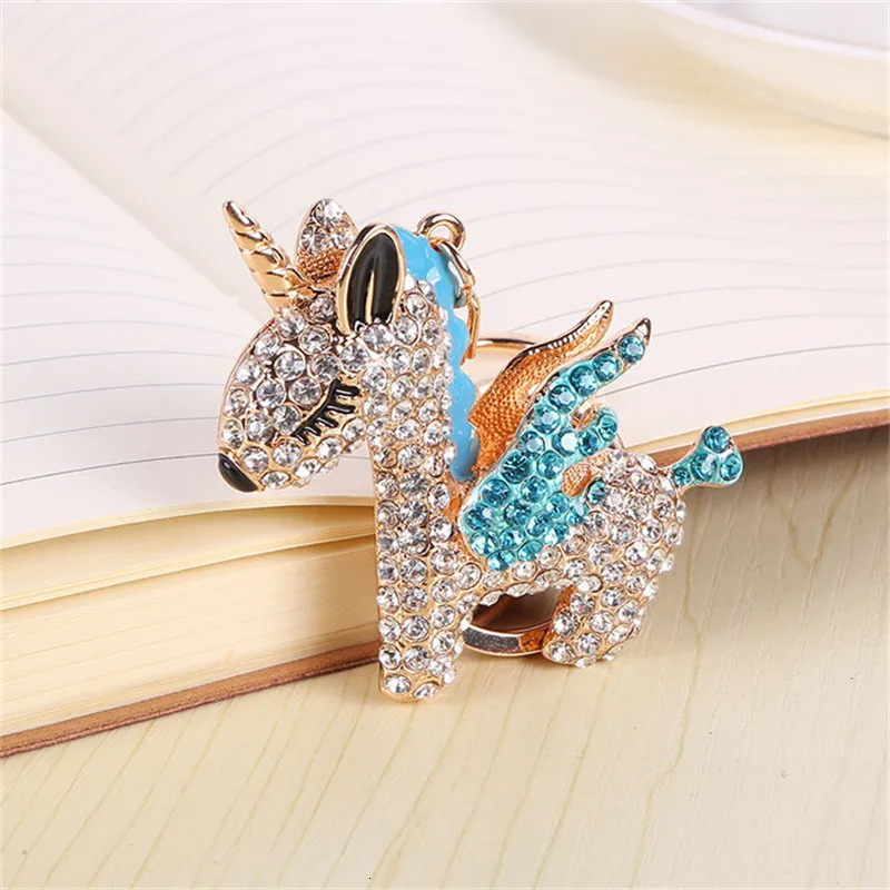Fashion Unicorn Keychain Car keyrings bags Decoration Accessories horse Pendants Jewelry 250811
