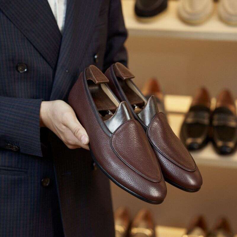 New British Business Dress Leather Shoes With Breathable Cowhide Toe Layer, Handmade Men's Shoe Covers, Pure Pigment