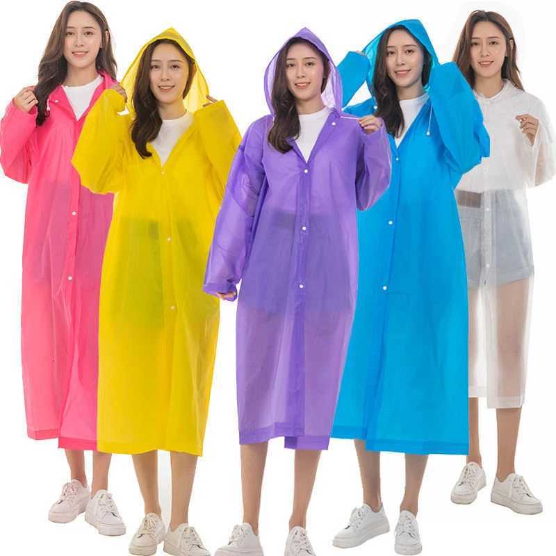 Eva Non Disposable Raincoat Long Full Body Transparent Thickened Strap Mouth Adult Tourism Raincoat Y250814