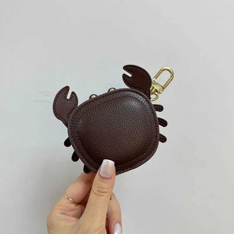 Creative Crab Design Girls Gift Pendant 2025 New Pu Leather Coin Purse Lipstick Bag Pendant Cute Mini Wallet Keychain Pendant Y250815