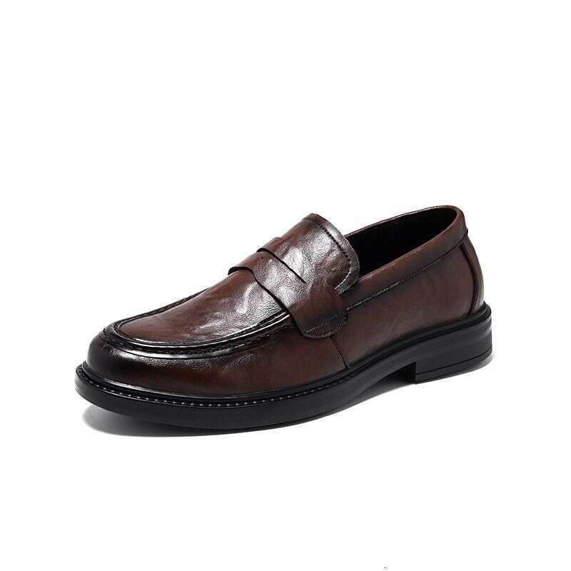 Leather Shoes, Genuine Leather, Business Attire, British Style, Men's Casual New Autumn And Winter, One Legged Loafers,