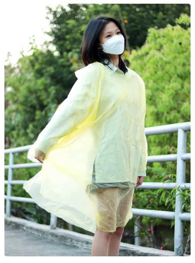 Card Raincoat Disposable Portable Raincoat Whole Body Rain Cover Thickened Adult Size Poncho Amusement Park Tour Y250814