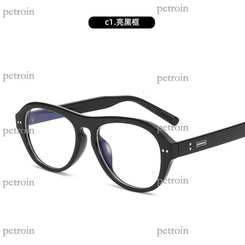 Fashion Trend Anti-Blue Light Oval Non-Prescription Slimming Eyeglass Personality Trendy Glasses Frame Live Streaming