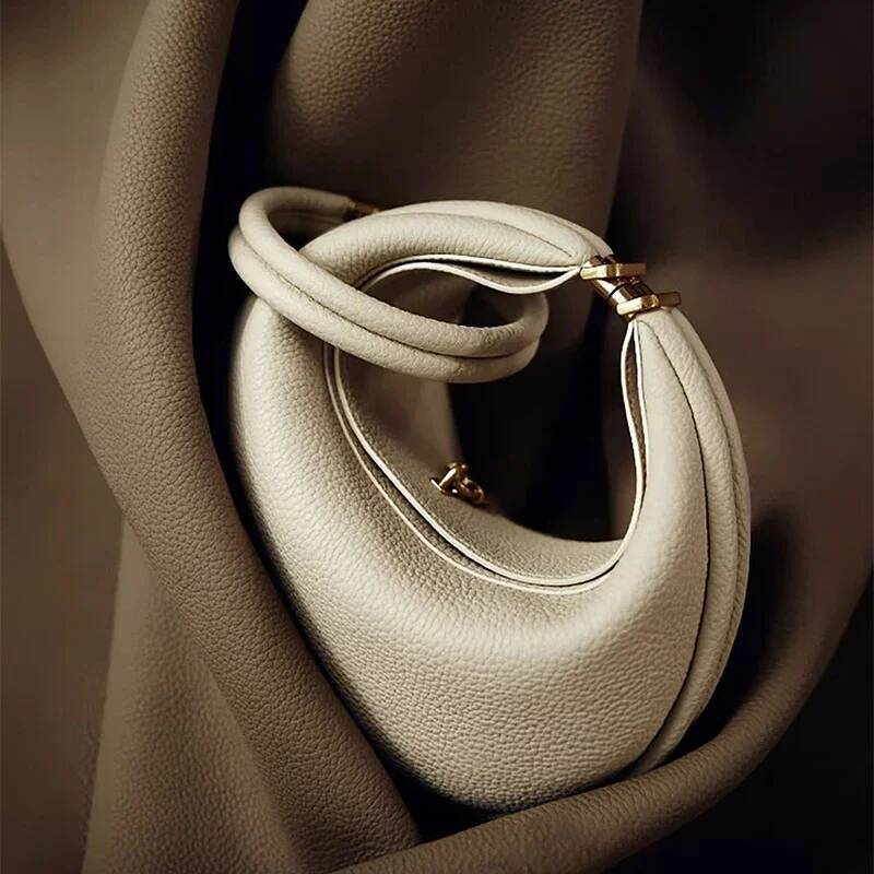 French Elegant Crescent Brand Design High Quality Genuine Leather Shoulder Bag New Fashion Handheld Underarm Bags