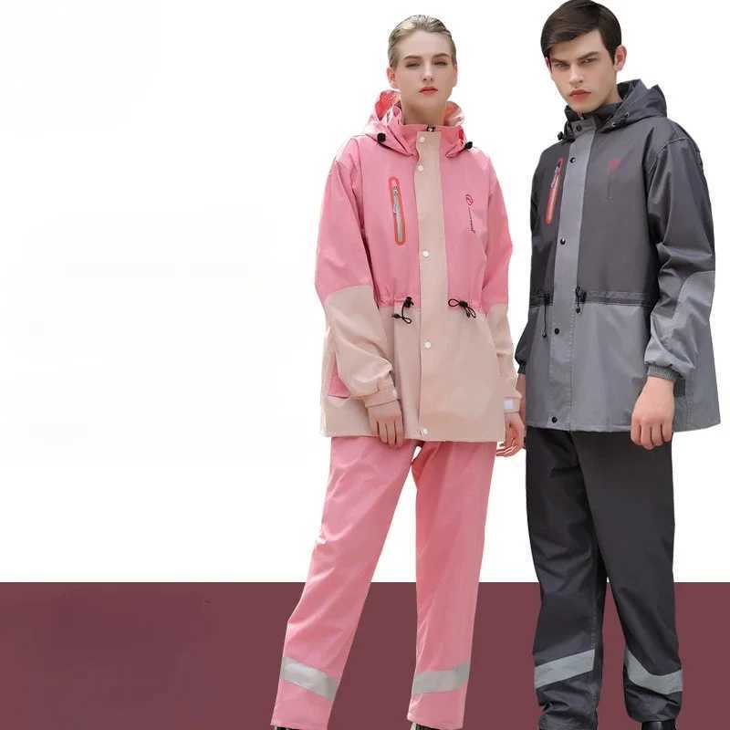 Raincoat Anti-storm Rider Reflective Raincoat Adult Mens and Womens Double Layer Cycling Raincoat and Rain Pants Suit Y250814