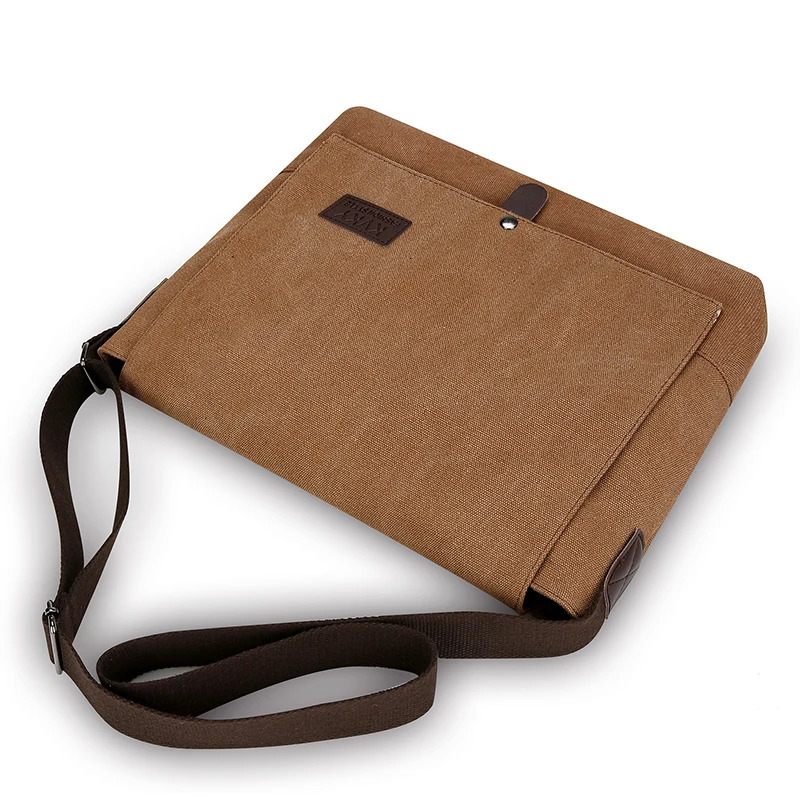 Mens canvas casual flip-top shoulder bag 250809