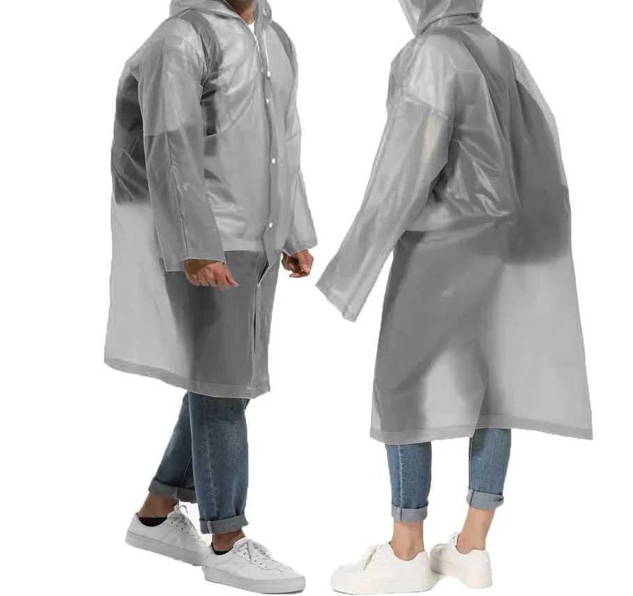 Disposable Adults Reusable RaincoatsWaterproof Rain PonchosAdults-Reusable Emergency Raincoats with Hoodand Drawstring Y250814