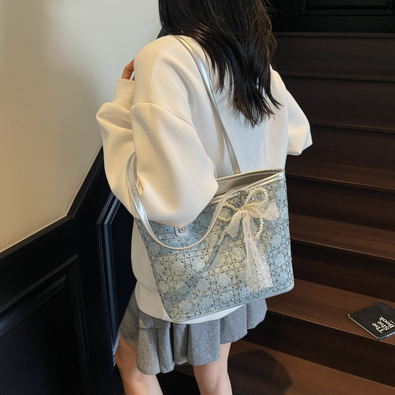 Women's Fashion Hot Diamond Bucket Bag Free Shipping Designer Luxury New Heavy Industry High Temperament Handbag Fashion Single Shoulder Crossbod