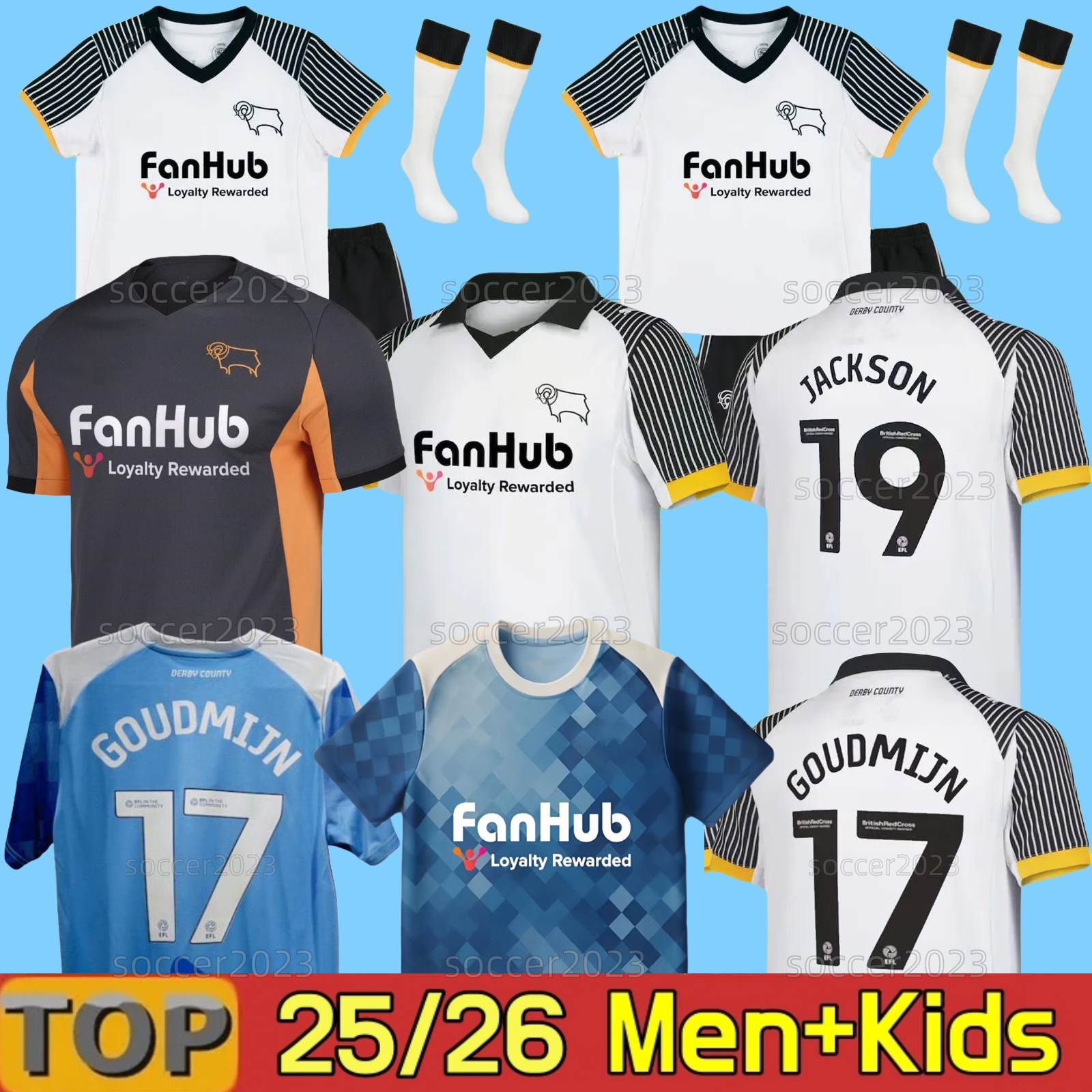 Derby County 25 26 soccer jerseys 2025 2026 Home Away Third Football Shirt COLLINS SIBLEY CASHIN NYAMBE NELSON ELDER FORNAH BARKHUIZEN GOUDMIJN NYAMBE men kids kit
