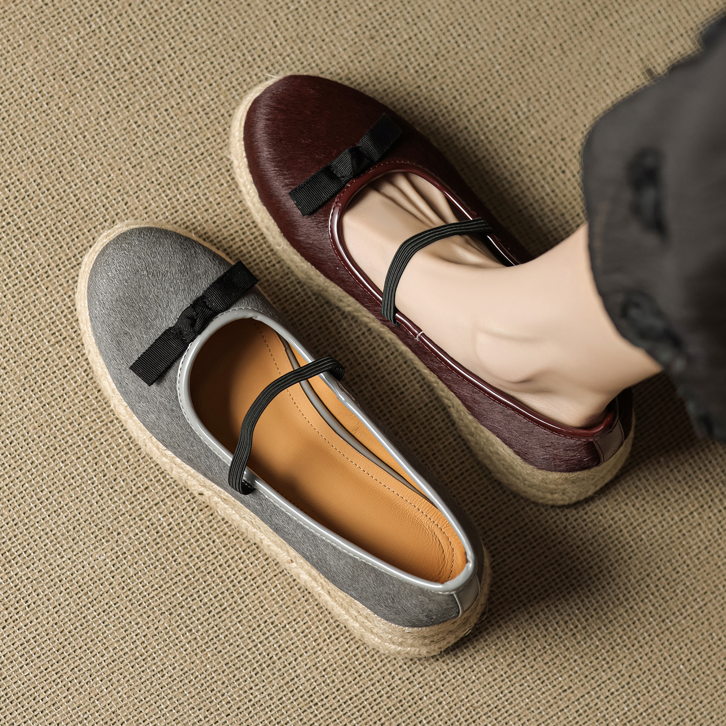 Designer 2025 new round bow wedge single shoe