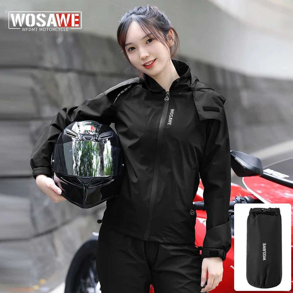 WOSAWE Impermeable Raincoat Women Motorcyclist Waterproof Rain Coat Motorcycle Rainstorm Prevention Breathable Reflective Y250814