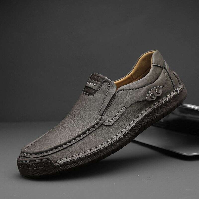 Large Size Men's Handmade Loafers, Slip On Casual Low Cut Leather Shoes, Business Driving Shoes