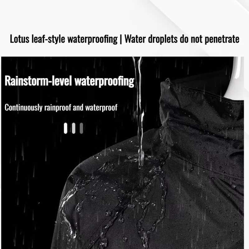 Adult Split Raincoat SetThickened Waterproof Rain Suit with Reflective Strips Stylish Outdoor Rainwear for Cycling Hiking Y250814