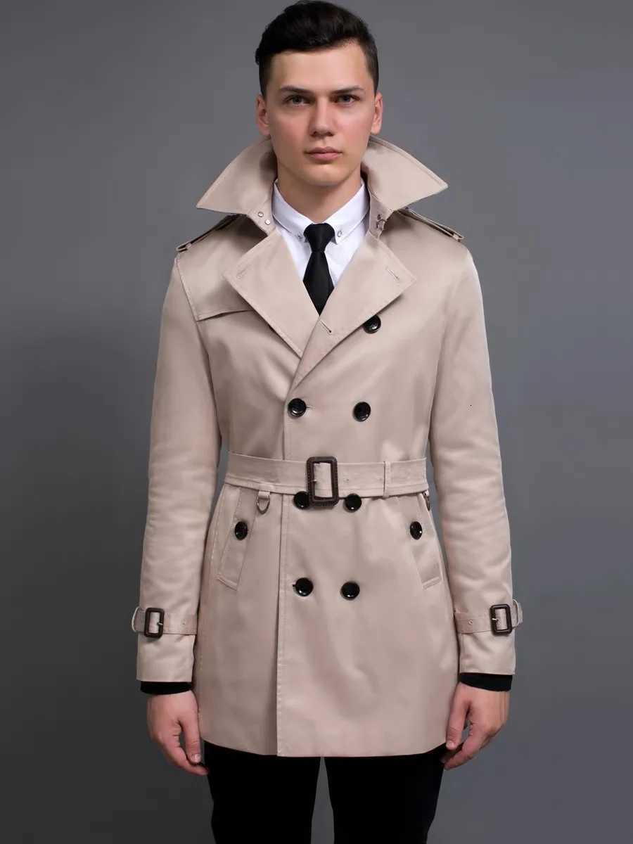 CHAOJUE New Mens Trench Coat England Quality Beige Trenchcoat Plus Size 6XL Mens Trench Coat Slim Fit Jacket For Gift W250815