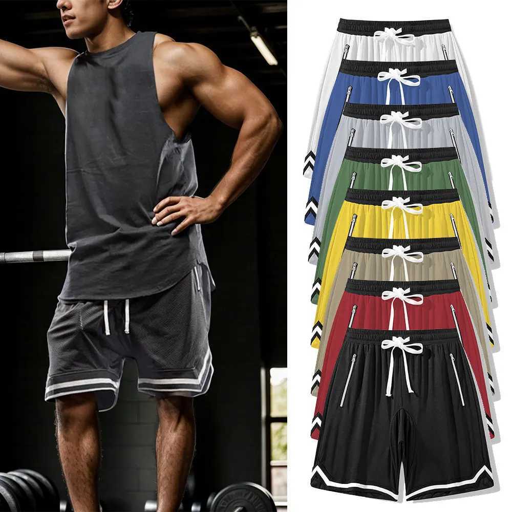 Mens Basketball Shorts Quick Dry Mesh Gym Shorts Fitness Male Sport Short Pants with Zip Pockets Summer Multi-color Sportwear Y250814