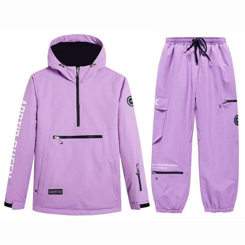New Women Snowboarding Couple Ski Hoodie Set Winter Windproof Waterproof Skiing Suit Male Female Outdoor Snow Clothes