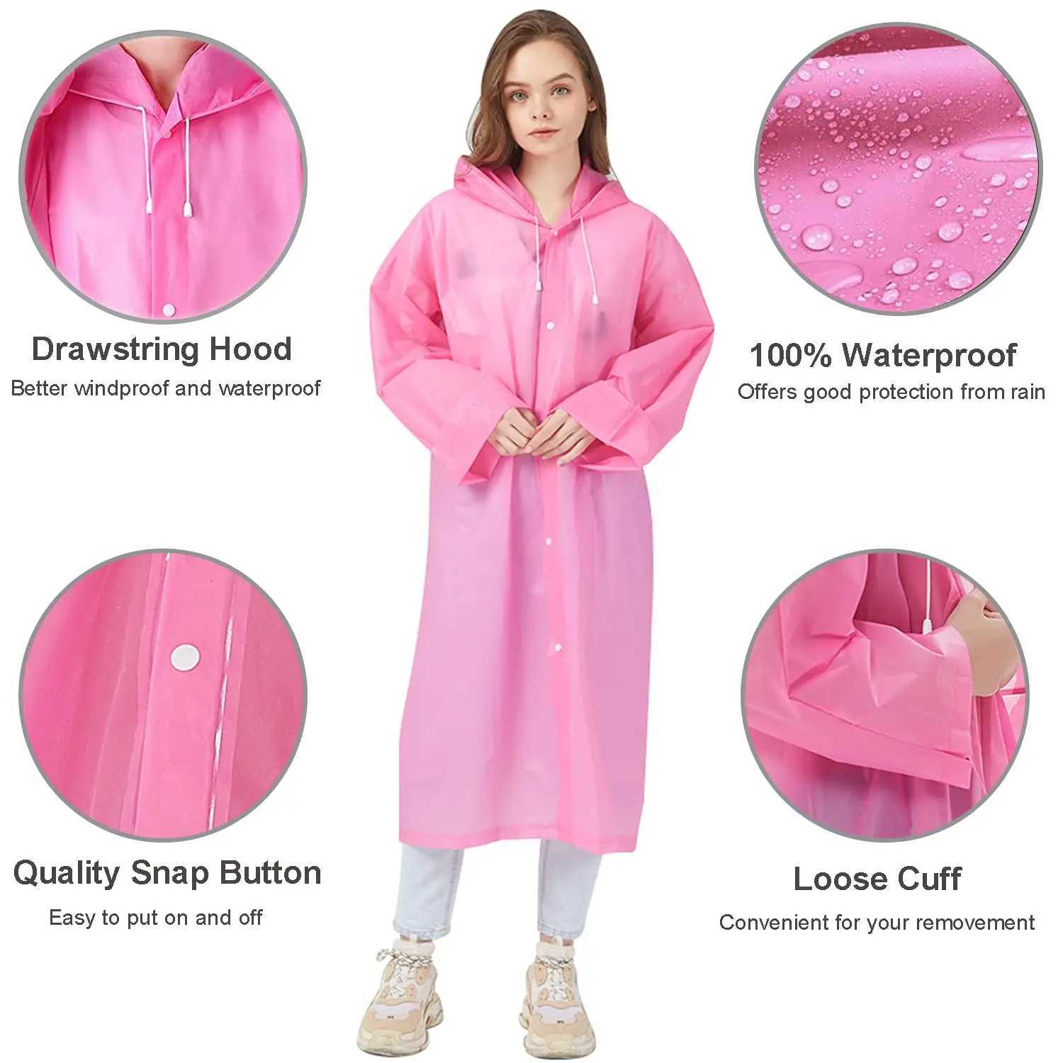 Raincoat Women Men Impermeable Thickened Waterproof EVA Raincoat Tourism Outdoor Hiking Rain Poncho Raincoat Hooded Rain Coat Y250814