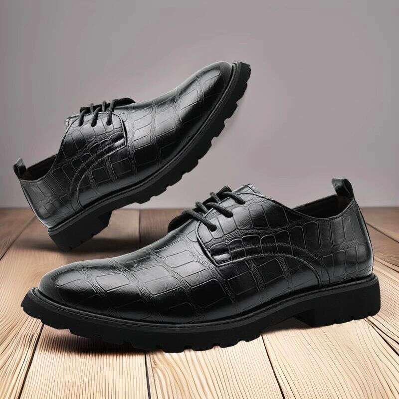 Business Autumn Winter New Casual Leather High-end Black Men's Shoes