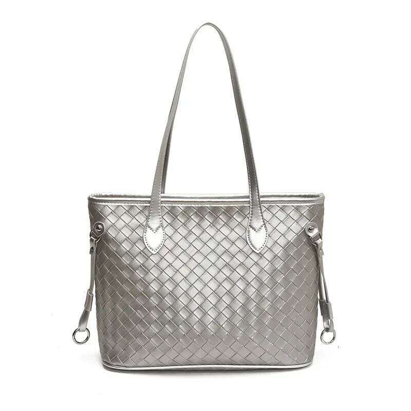 New Arrival Women S Woven Tote Bag Fashionable Emed Finish With Spacious Compartment For Daily Weekend Needs