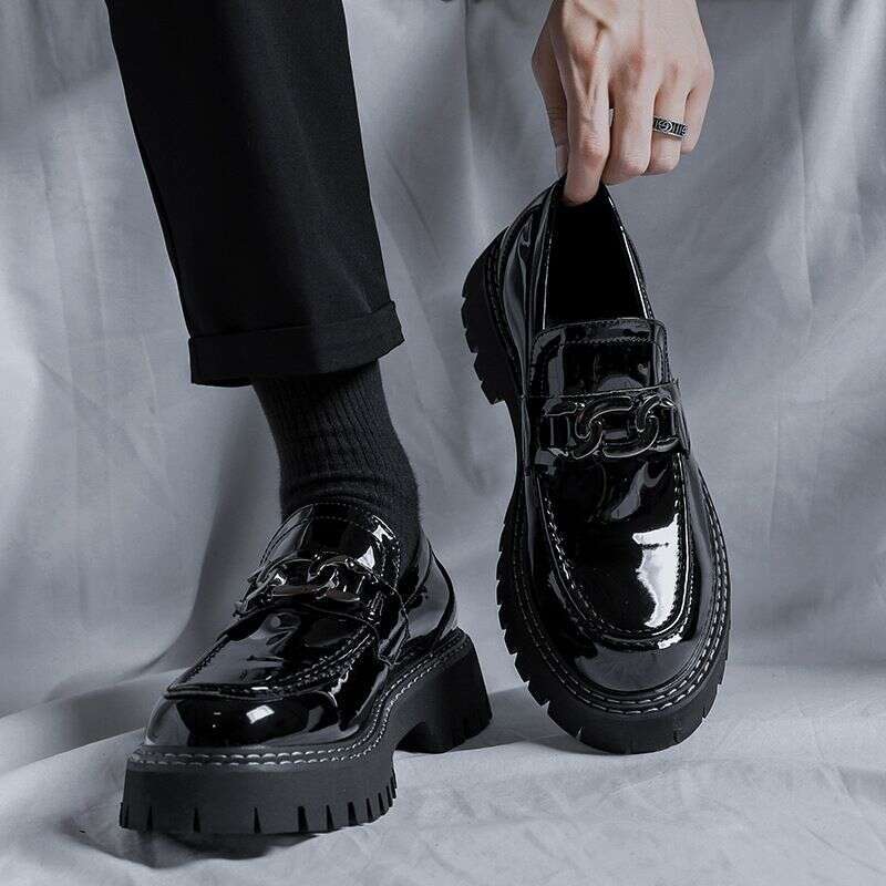 2025 Spring And Autumn New Casual Leather Men's Korean Edition Trendy One Step Leg Le Fu Shoes 25891-R