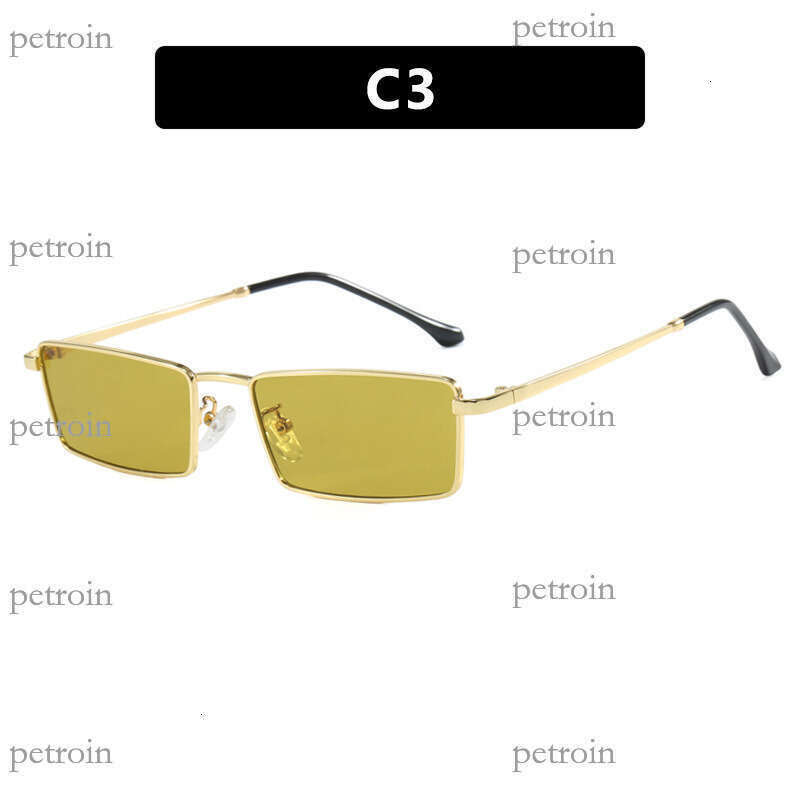 Metal Small Square Frame Sunglasses New Ins Fashion High-end Street Style Sunshade Glasses