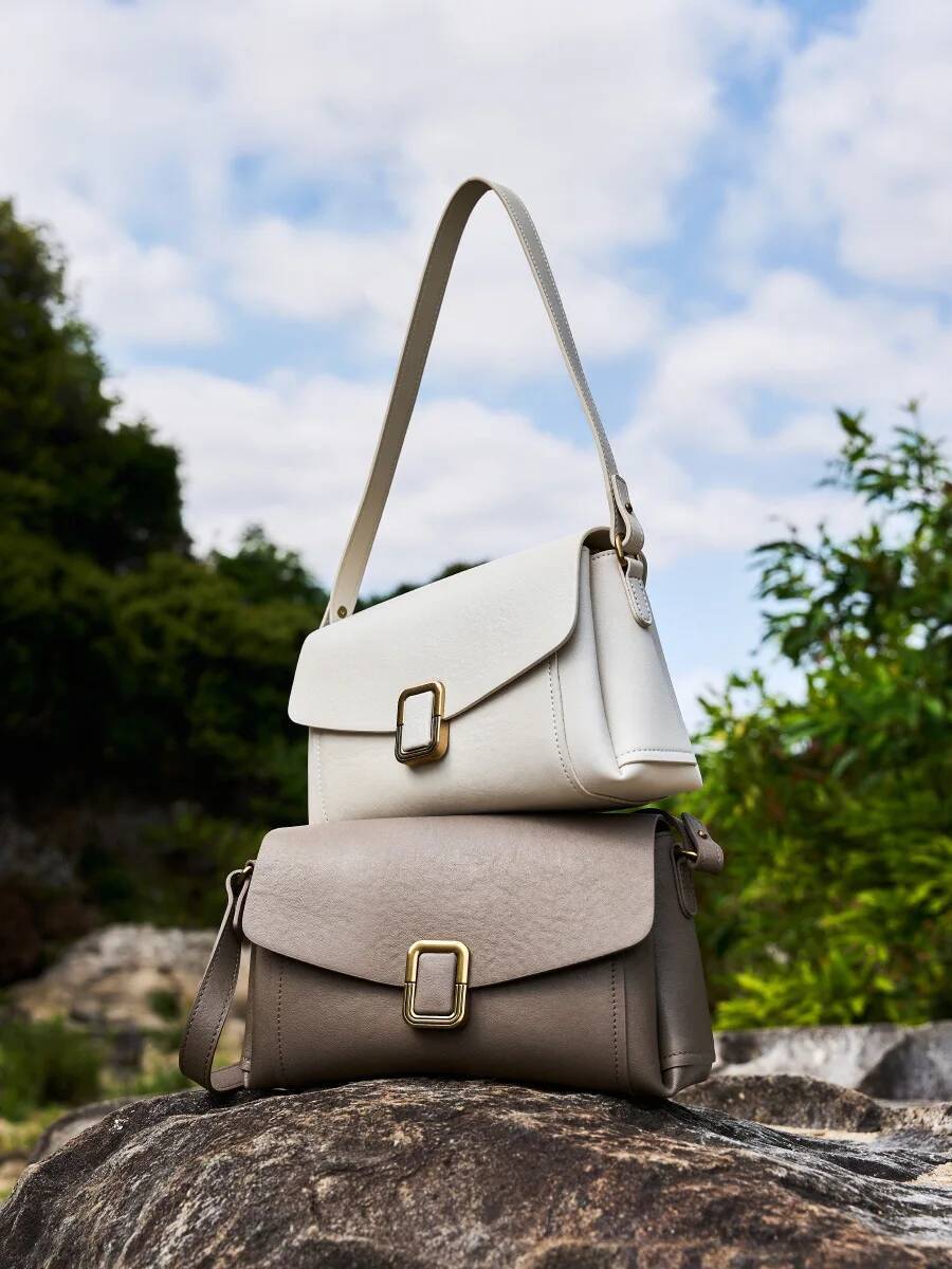 Genuine Leather Portable Women's Handbag 2025 New Niche High-Grade Shoulder Crossbody Female Commuter Bag Two Straps