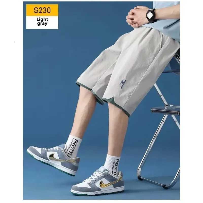 Ice Silk Student Pants Casual Mens Quick-Dry Shorts Loose Fit Sports Trendy Brand Ins Mens Pant Summer Jogging Short Pant 2025 Y250814