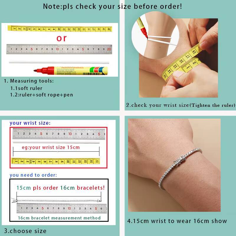 Cheapest Price RTS Vvs Moissanite Bracelet 925 Sterling Silver 2mm 3mm 4mm 5mm 6.5mm Moissanite Tennis Bracelet Chain