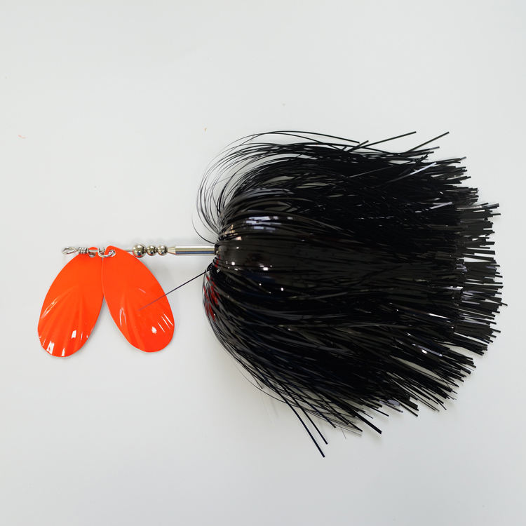 Soft Tinsel Seasky Spinner Bait - Metal Spoon Lure for Pike & Muskie Freshwater Fishing