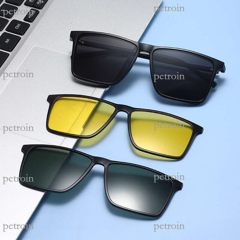 New Magnetic TR90 Set Multi-Color Switchable Unisex Sun Protection Polarized Sunglasses