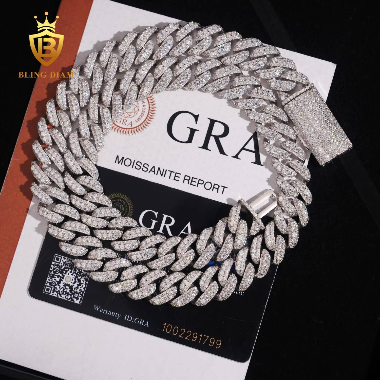 Trendy Wholesale VVS 13mm Moissanite Diamond 925 Sterling Silver Cuban Chain Necklace for Men and Women