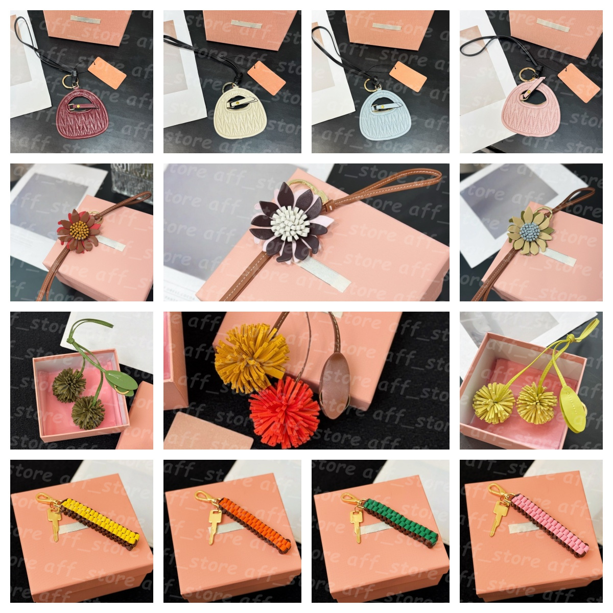 (Colors as pic show) Premium Quality Fashion Designer Key Chain Keychain Bag Decoration Hanging Pendant for women Gift 29359