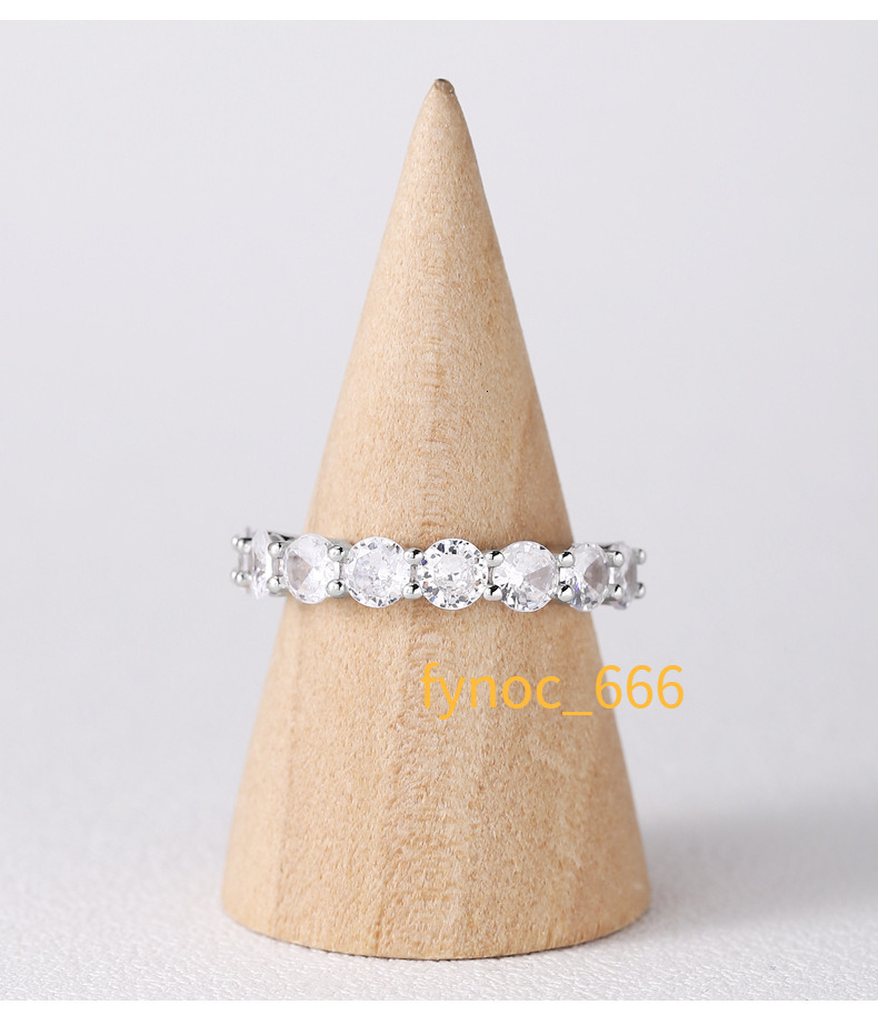 Luxury Jewelry Diamond White Gold 1.96 Ct Seven Gemstone Half Eternity Band Rings