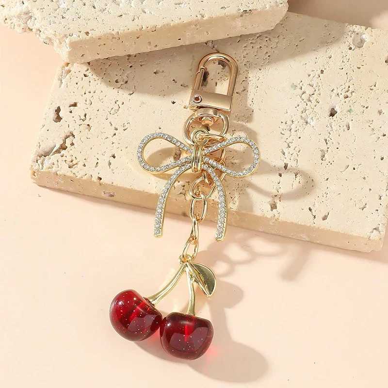 Cherry Pendant Keychain for Women Cute Bag Decoration Multifunctional Jewelry Car Key Accessories Trendy Charm Keyring S250815