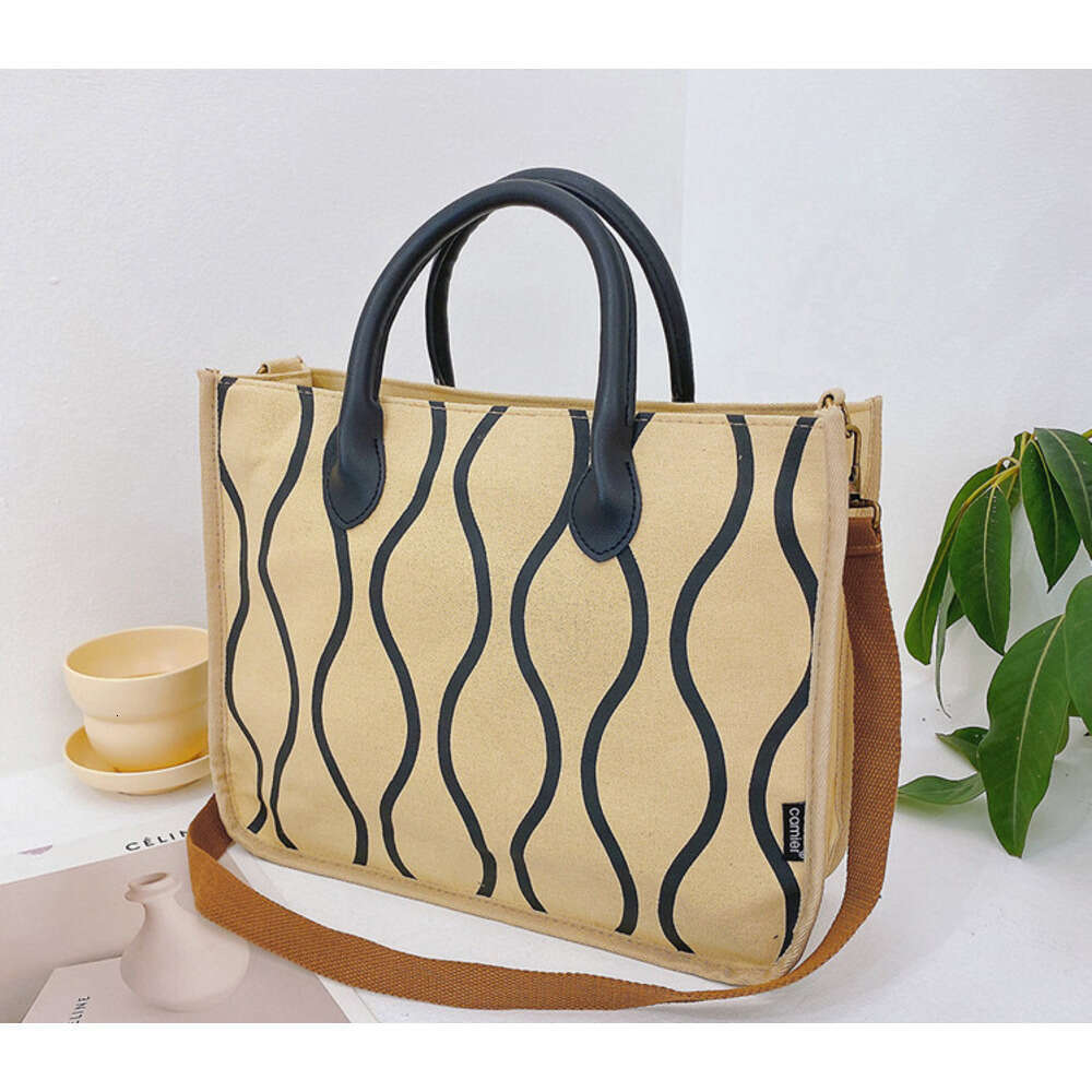 New Canvas for Women, Summer Crossbody Versatile Student Shoulder Bag, Large Capacity Simple Tote Bag