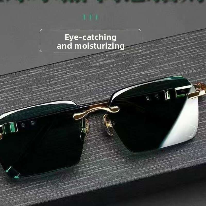 Direct Natural Tea Color Sunglasses Crystal Glasses for Men Stone Frameless Cool Eye Care