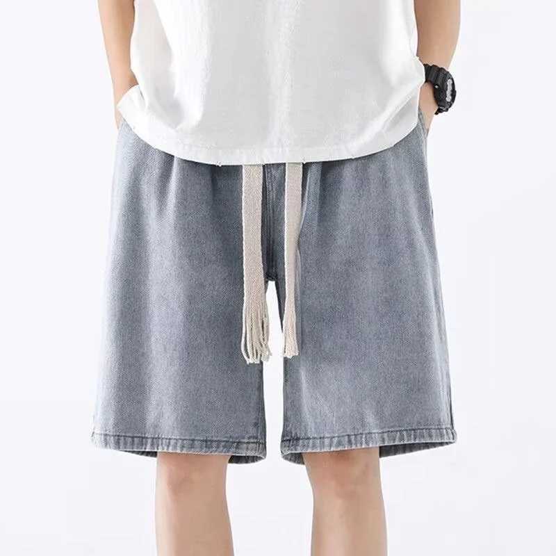 Men Loose Fit Denim Shorts Male Summer Fashion New Casual Straight Leg Five Quarter Pants High Street Wide Leg Baggy Pants Y250814
