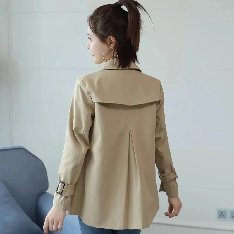 Spring Autumn Trench Female Coat 2025 Korean Fashion Short khaki Windbreaker Women Jacket Casual Loose Ladies Outerwear Tops 250805