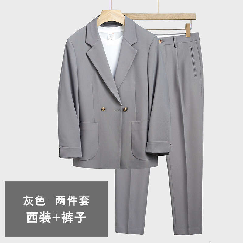Loose Fit Casual Suit Set Men, Korean Style, Handsome Trendy, Light Mature, Spring And Autumn Small Blazer Jacket For Men B5