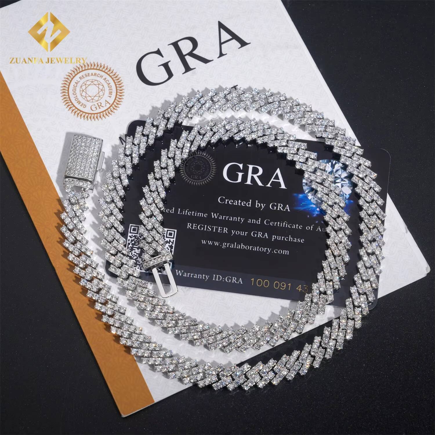 Pass Diamond Tester 925 Silver Moissanite Diamond Fine Jewelry Iced Out 8mm Cuban Chain Hip Hop Moissanite Cuban Link Chain
