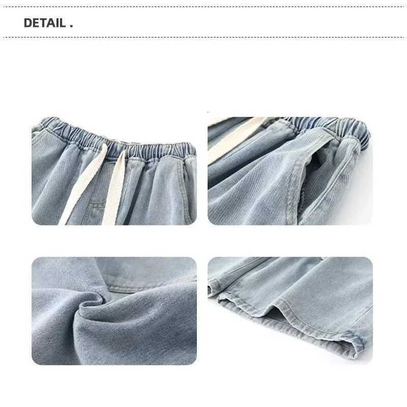 Men Loose Fit Denim Shorts Male Summer Fashion New Casual Straight Leg Five Quarter Pants High Street Wide Leg Baggy Pants Y250814
