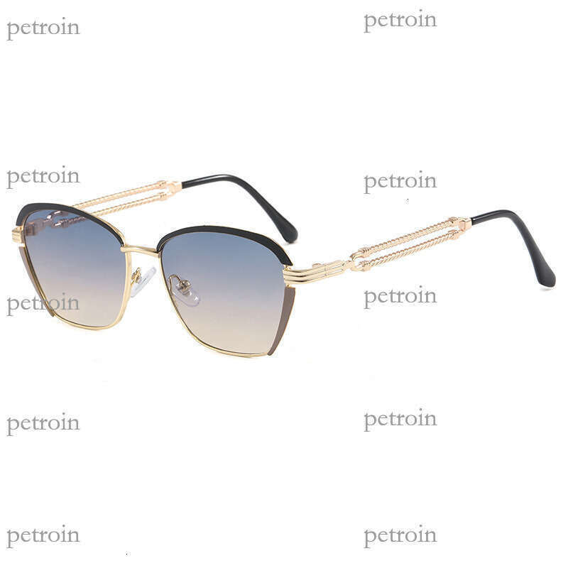 New Frameless Cut Edge Fashion Metal Hollow Design for Women High-end UV Protection Sunglasses